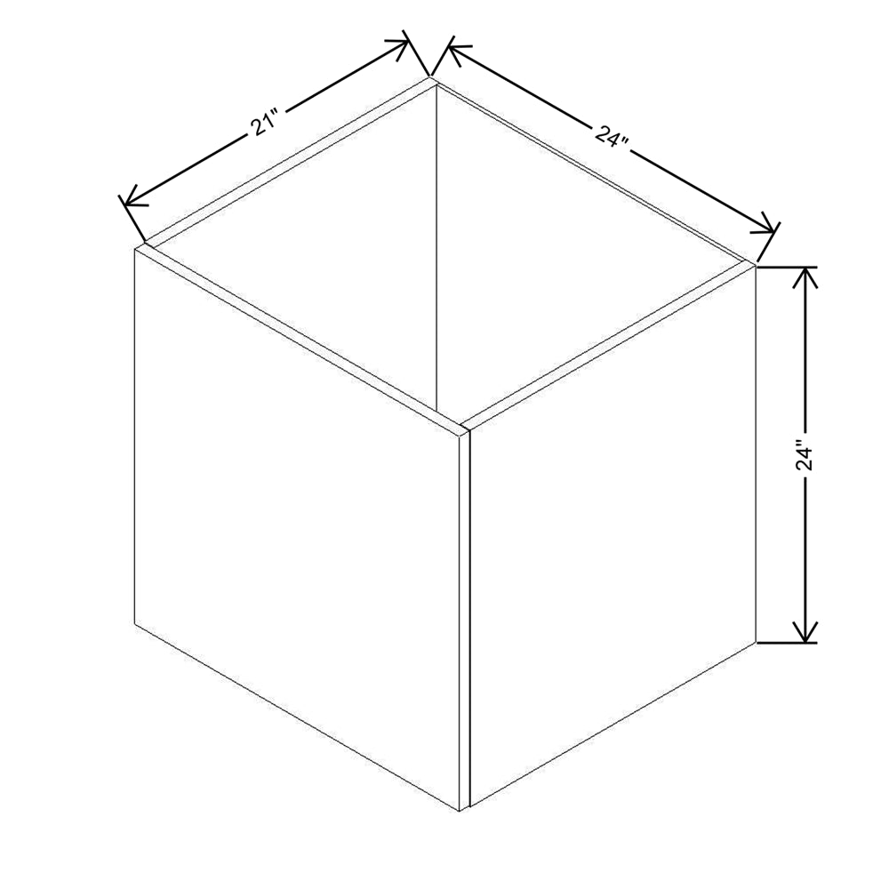 Modernform Cabinet Natural Oak 24" W X 24" H X 21" D Vanity Floating Full Height Single Door Cabinet